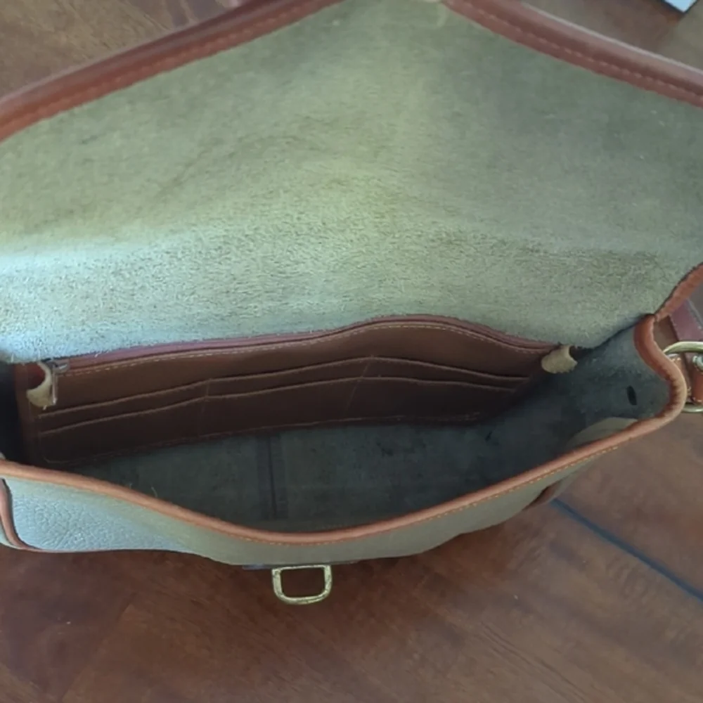 Dooney & Bourke Tan and Brown Crossbody Bag with Flap Closure - Picture 11 of 11